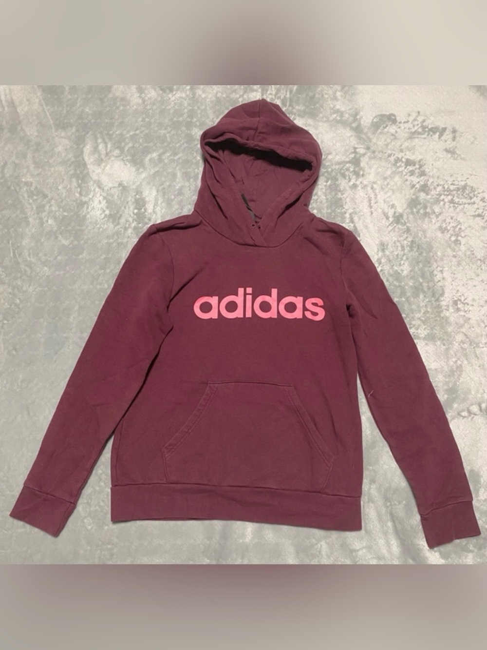 Adidas Women’s Burgundy Logo Pullover Hoodie Size Small